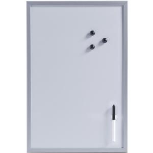 Zeller magnetisch whiteboard/memobord - met grijze rand - 40 x 60 cm - Schoolbord - met stift