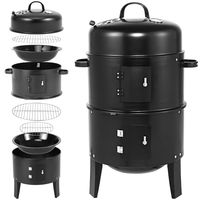 BBQ Rookoven Rondgrill Zwart Roken/Grillen