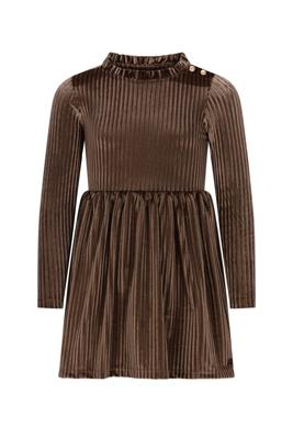 Like Flo winter jurk meisjes - bruin - Mara - knopen op mouw