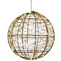 Verlichte kerstbal - 3D - D25 cm - 300 led lampjes - warm wit - metaal - decoratie bol