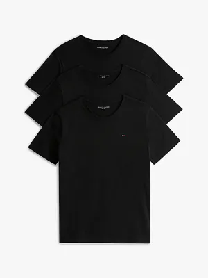 Tommy Hilfiger Heren Katoenen T-Shirt - Basic ondershirts korte mouw - Ronde hals
