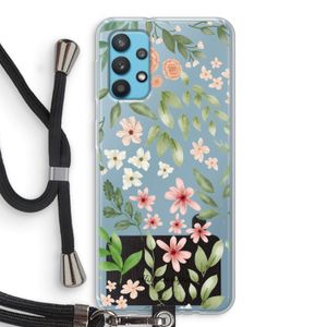 Botanical sweet flower heaven: Samsung Galaxy A32 4G Transparant Hoesje met koord