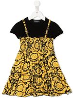 Versace Kids robe à imprimé baroque - Noir