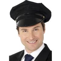 Carnaval verkleed hoeden - Zwarte chauffeurs pet - volwassenen - butler