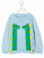 Stella McCartney Kids pull en maille intarsia - Bleu