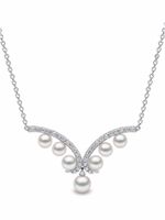 Yoko London collier Sleek en or blanc 18ct orné de perles d'Akoya et de diamants - Argent