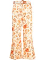 ZIMMERMANN pantalon en lin Junie à fleurs - Orange - thumbnail