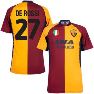 AS Roma Retro Voetbalshirt 2001-2002 + De Rossi 27