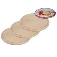 Serveer plank - 3x - rond - 28 cm - hout - ham plankje - broodplank - hapjes serveerplanken