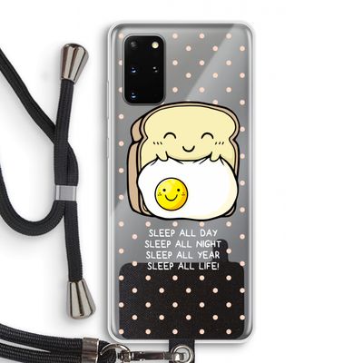 Sleep All Day: Samsung Galaxy S20 Plus Transparant Hoesje met koord