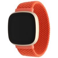 Fitbit Versa 3 / Sense Nylon Gevlochten Solo Band - Electric Oranjeelectric