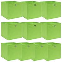 Opbergboxen 10 st 32x32x32 cm stof groen