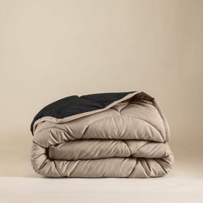 Dekbed Lazy & Dekbedovertrek in 1 Double Face Zwart / Taupe - Easy - zonder overtrek - 200x200 cm (Tweepersoons) - Sleeptime - 300 gram per m² -