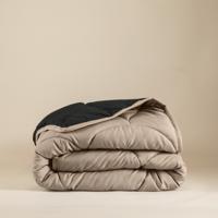 Dekbed Lazy & Dekbedovertrek in 1 Double Face Zwart / Taupe - Easy - zonder overtrek - 200x200 cm (Tweepersoons) - Sleeptime - 300 gram per m² -