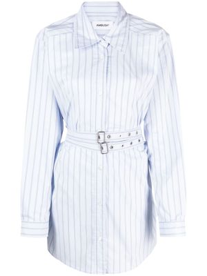 AMBUSH chemise en coton mélangé à rayures - Bleu