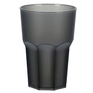 Drinkbekers - 1x stuks - onbreekbaar kunststof - zwart - 480 ml