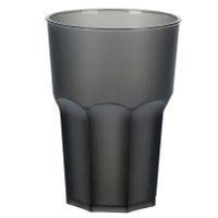 Drinkbekers - 1x stuks - onbreekbaar kunststof - zwart - 480 ml