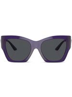 Versace Eyewear lunettes de soleil carrées à plaque logo - Violet