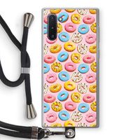 Pink donuts: Samsung Galaxy Note 10 Transparant Hoesje met koord