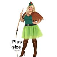 Robin Hood kostuum groen/bruin voor dames 4-delig grote maat XXL (46-48)  -