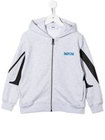 MSGM Kids hoodie à logo imprimé - Gris