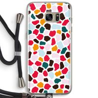 Colored Giraffe: Samsung Galaxy S7 Edge Transparant Hoesje met koord