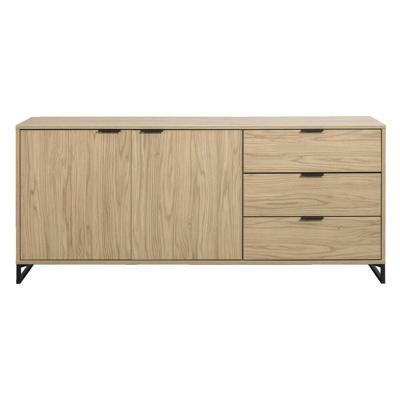 Leen Bakker - Dressoir Lucca - Eikenkleur - 82x185x48 Cm - MDF - Bruin#Beige