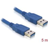 Delock USB-kabel USB 3.2 Gen1 (USB 3.0 / USB 3.1 Gen1) USB-A stekker, USB-A stekker 5.00 m Blauw Vergulde steekcontacten 82537