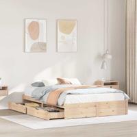 Bedframe zonder matras massief grenenhout 135x190 cm