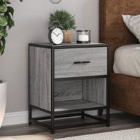 Nachtkastjes 2 st 40x31x50 cm bewerkt hout grijs sonoma eiken