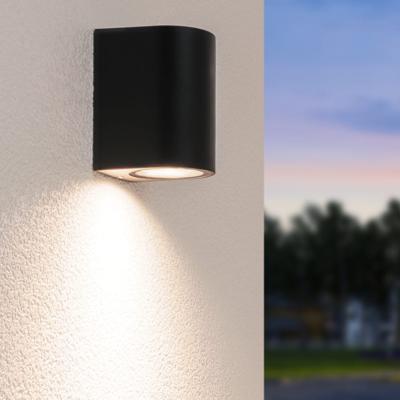 Alvin LED Wandlamp - Dimbaar - 5 Watt 400 lumen - 4000K neutraal wit - IP65 Waterdicht voor Binnen en buiten - GU10 Vervangbare lichtbron - Downlight - Zwart