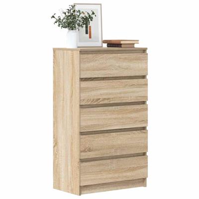 Ladekast 60x36x103 cm bewerkt hout sonoma eikenkleurig