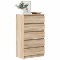 Ladekast 60x36x103 cm bewerkt hout sonoma eikenkleurig