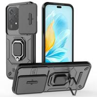 Honor 200 Lite Rotary Ring Hybrid Case with Camera Shield - Black - thumbnail