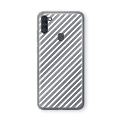 Strepen zwart-wit: Samsung Galaxy A11 Transparant Hoesje