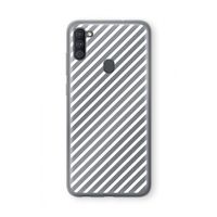 Strepen zwart-wit: Samsung Galaxy A11 Transparant Hoesje