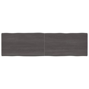 Tafelblad natuurlijke rand 220x60x6 cm eikenhout donkergrijs