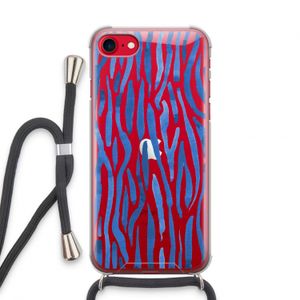 Blauwe nerven: iPhone SE 2020 Transparant Hoesje met koord