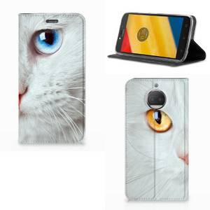 Motorola Moto G5S Plus Hoesje maken Witte Kat