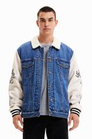 Denim jack met lamsvacht - BLUE - L