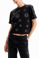 Oversized T-shirt met borduurwerk - BLACK - XXL