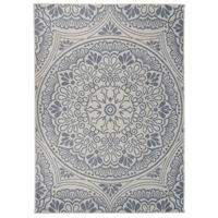 Buitenkleed met patroon platgeweven 200x280 cm blauw