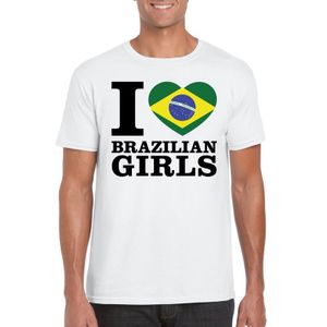 I love Brazilian girls t-shirt wit heren 2XL  -