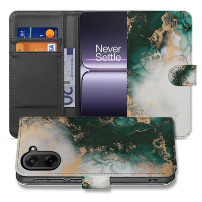 Portemonnee Hoesje OnePlus Nord CE 5 | Marmer Groen PU Leer