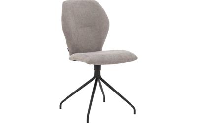 Goossens Eetkamerstoel Hera lichtgrijs stof leuning, modern design