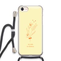 No rain no flowers: iPhone 7 Transparant Hoesje met koord