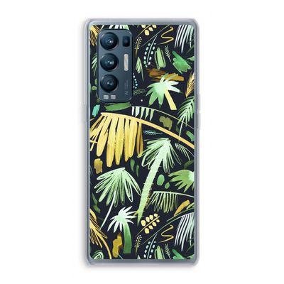 Tropical Palms Dark: Oppo Find X3 Neo Transparant Hoesje