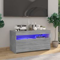 Tv-meubel met LED-verlichting 75x35x40 cm grijs sonoma eiken - thumbnail