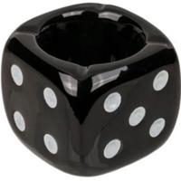 Asbak dobbelsteen - buiten/binnen - zwart - 8 x 8 x 8 cm - keramiek