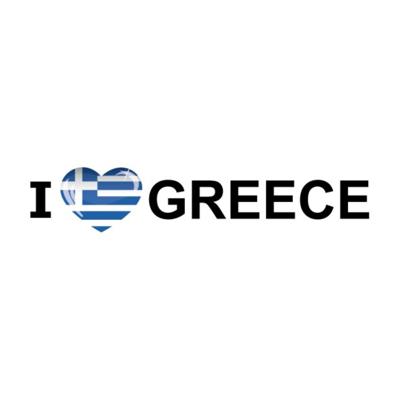 Sticker - I love Greece - 19 x 4 cm - griekenland - landenthema